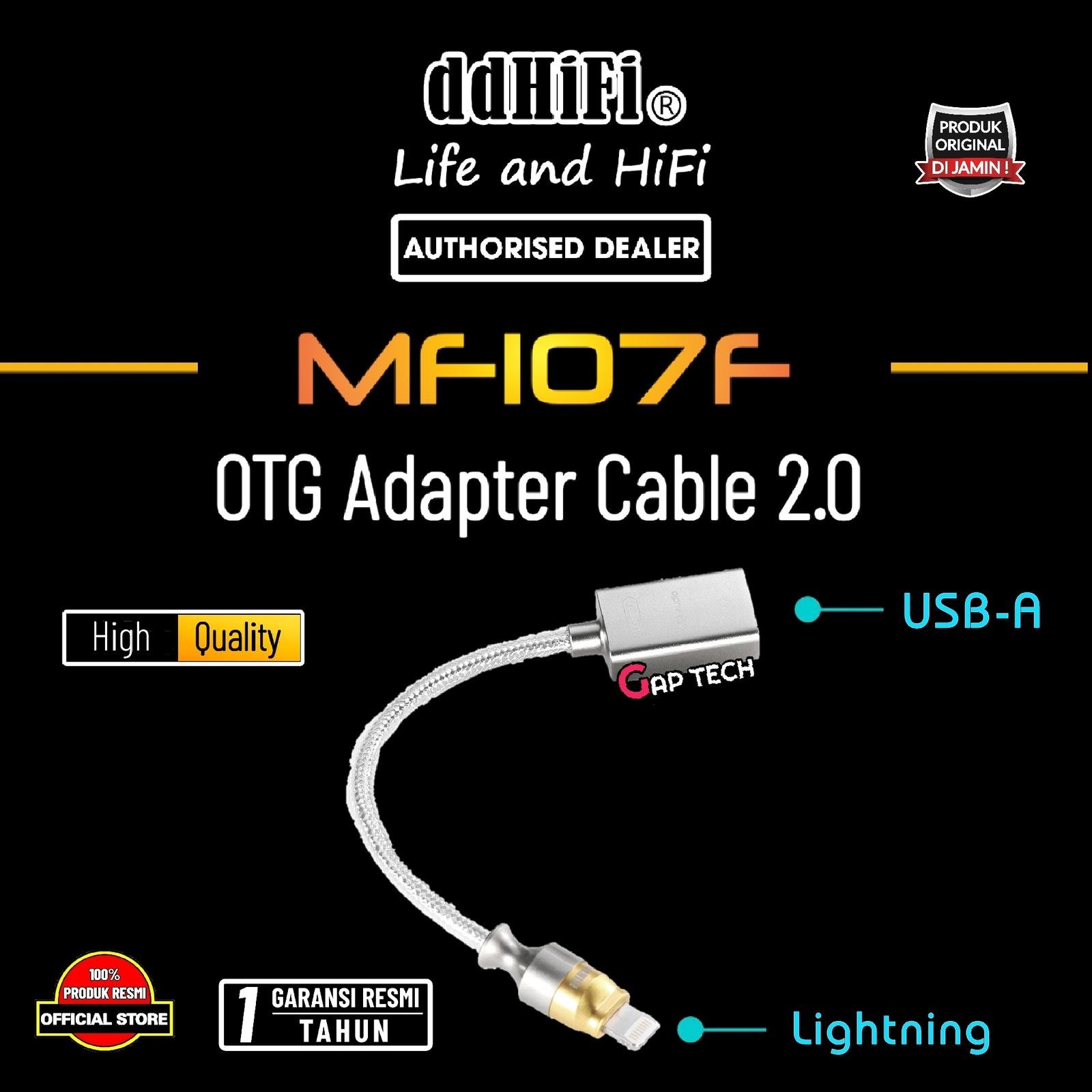 DD DDHIFI MFI07F Lightning to USB A Female OTG Adapter Cable 2.0 Original