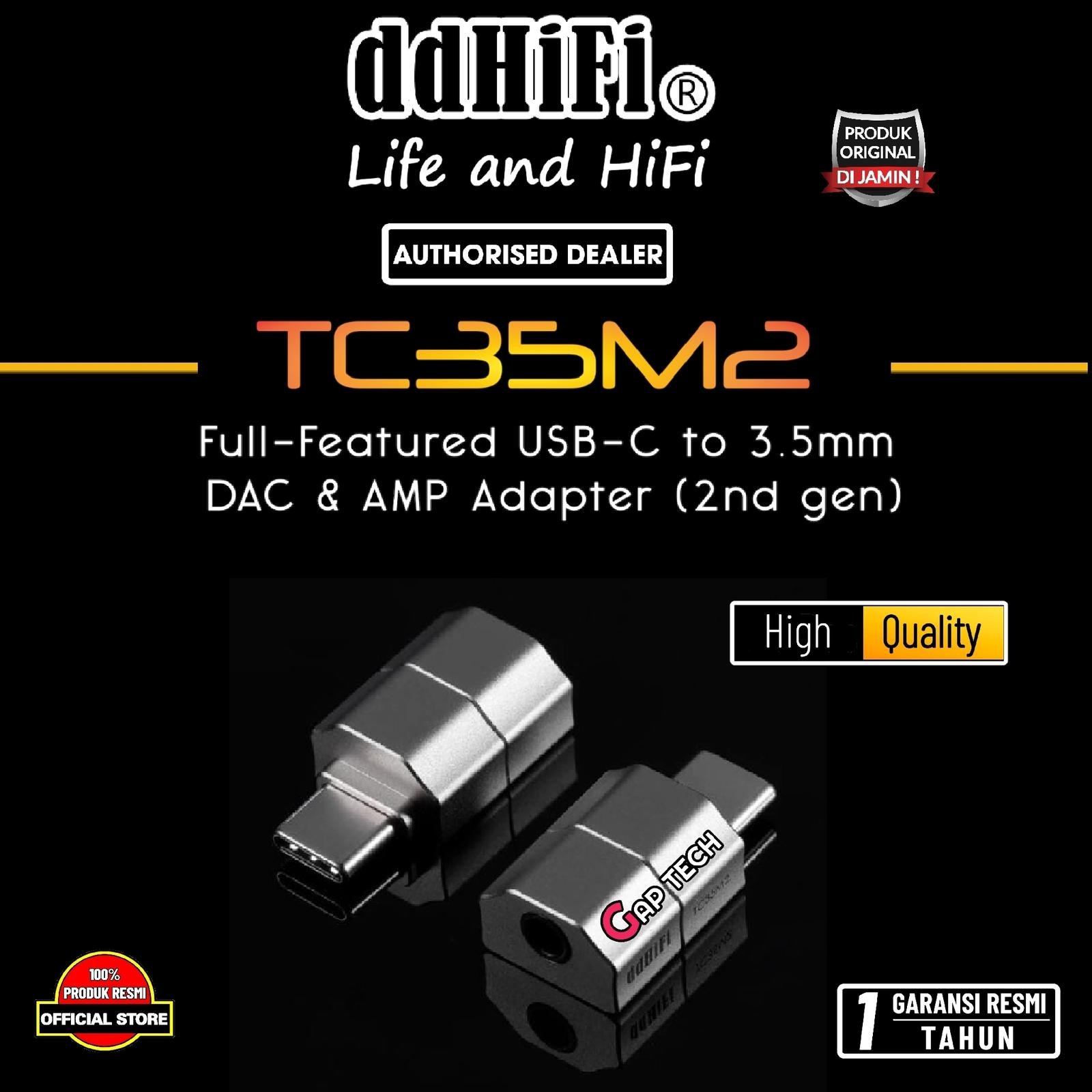 DD DDHiFi TC35M2 / TC35 M2 / TC 35 M2 USB-C to 3.5mm Audio Decoder Adapter Original