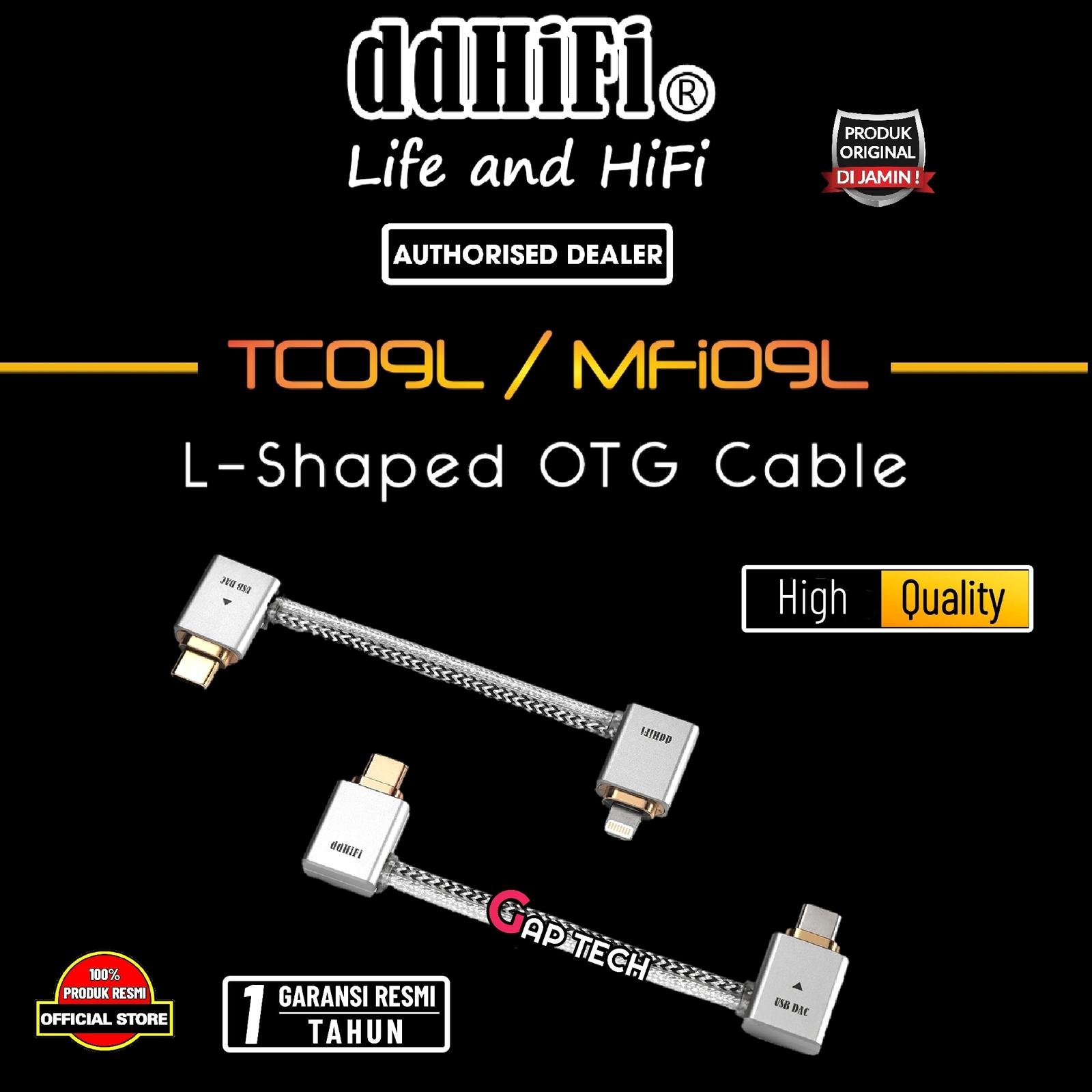DD DDHIFI TC09L / TC 09L / TC 09 L / MFi09L / MFi 09L / MFi 09 L L-Shaped OTG Cable Original