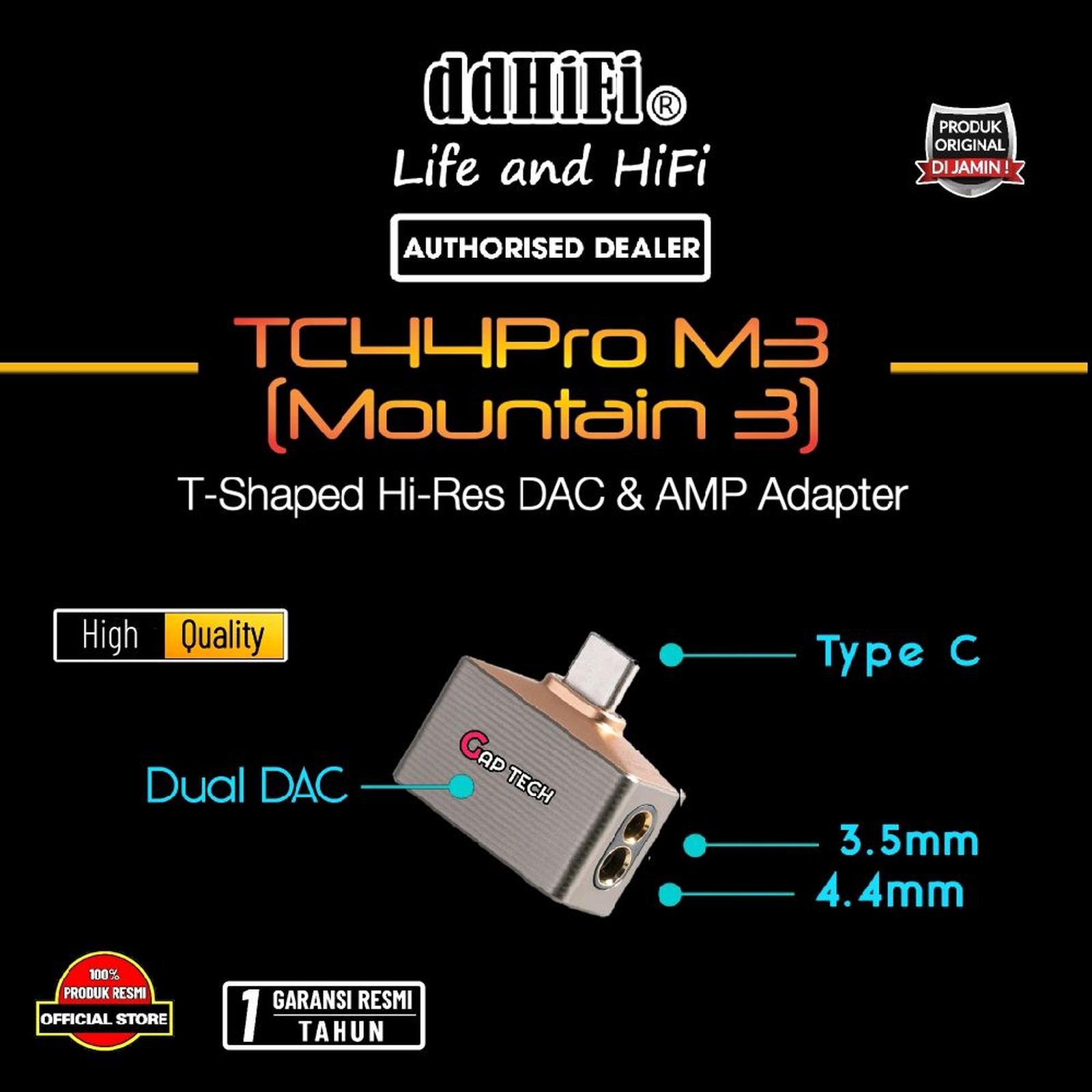 DD DDHIFI TC44Pro M3 / TC44 Pro M3 Mountain 3 / Mountain3 T-Shaped Hi-Res DAC & AMP Adapter Original