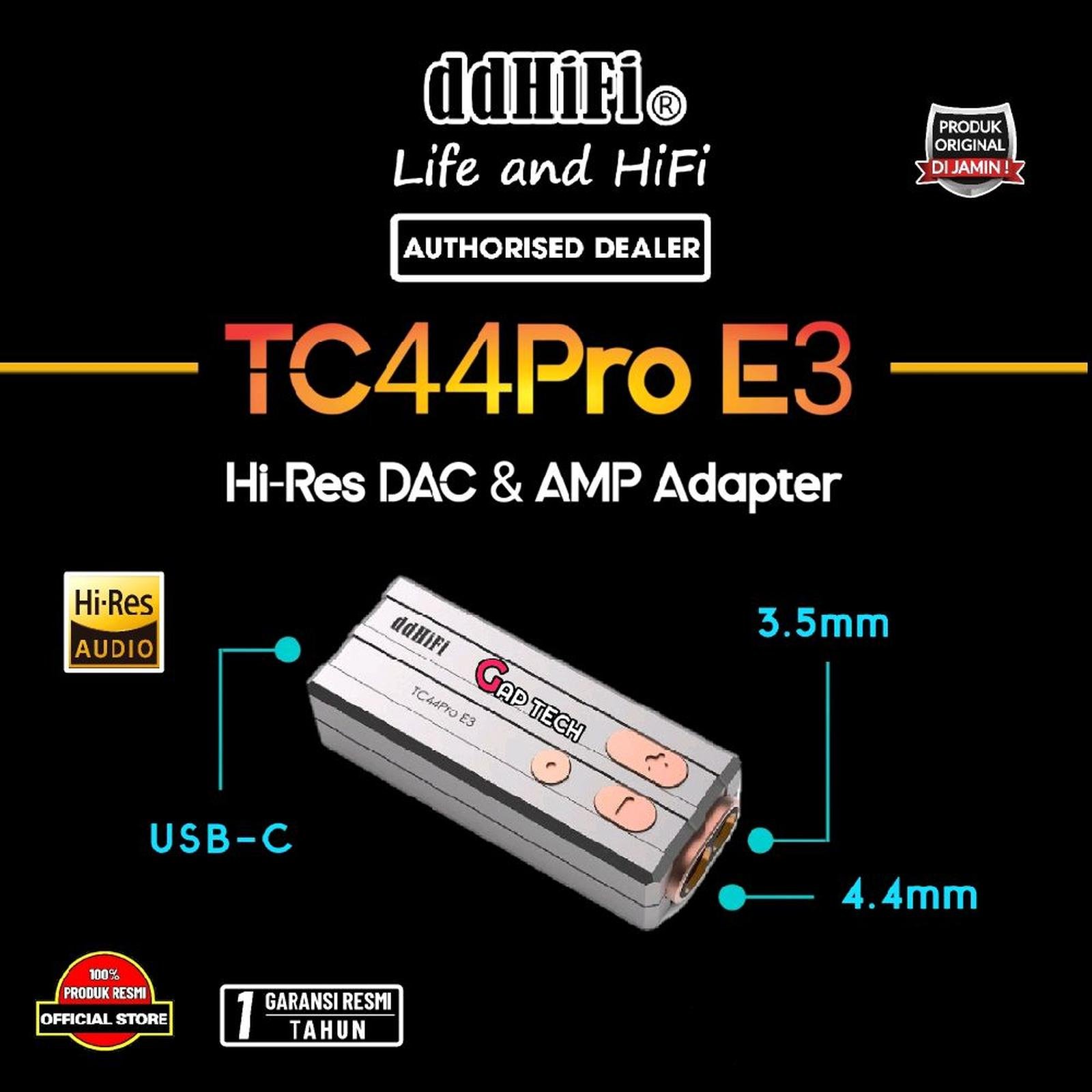 DDHIFI TC44Pro E3 / TC44ProE3 Eye 3 The 3rd-Gen Interchangeable Cable Hi-Res DAC AMP Adapter Original