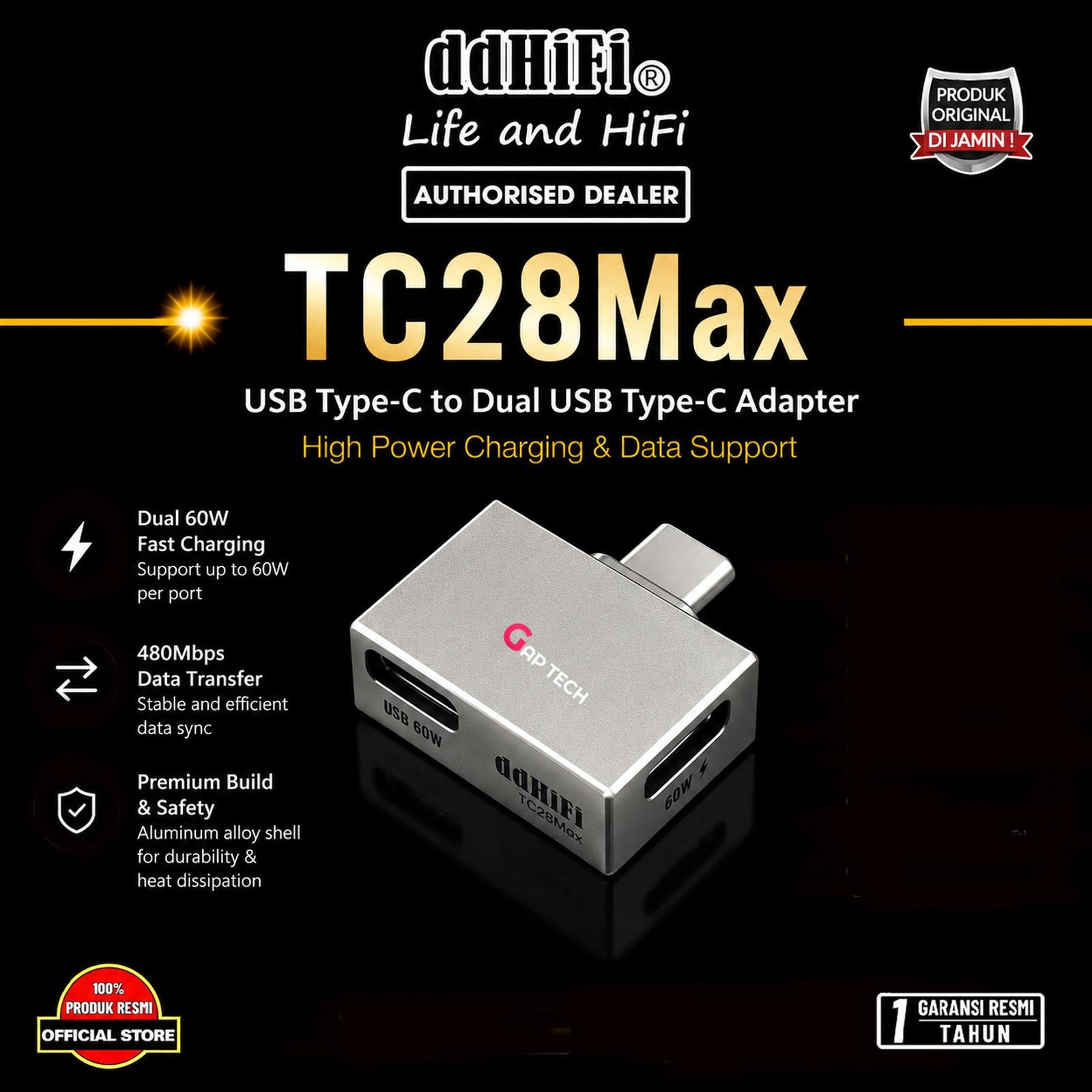ddHiFi TC28Max USB OTG Adapter with PD Input Original