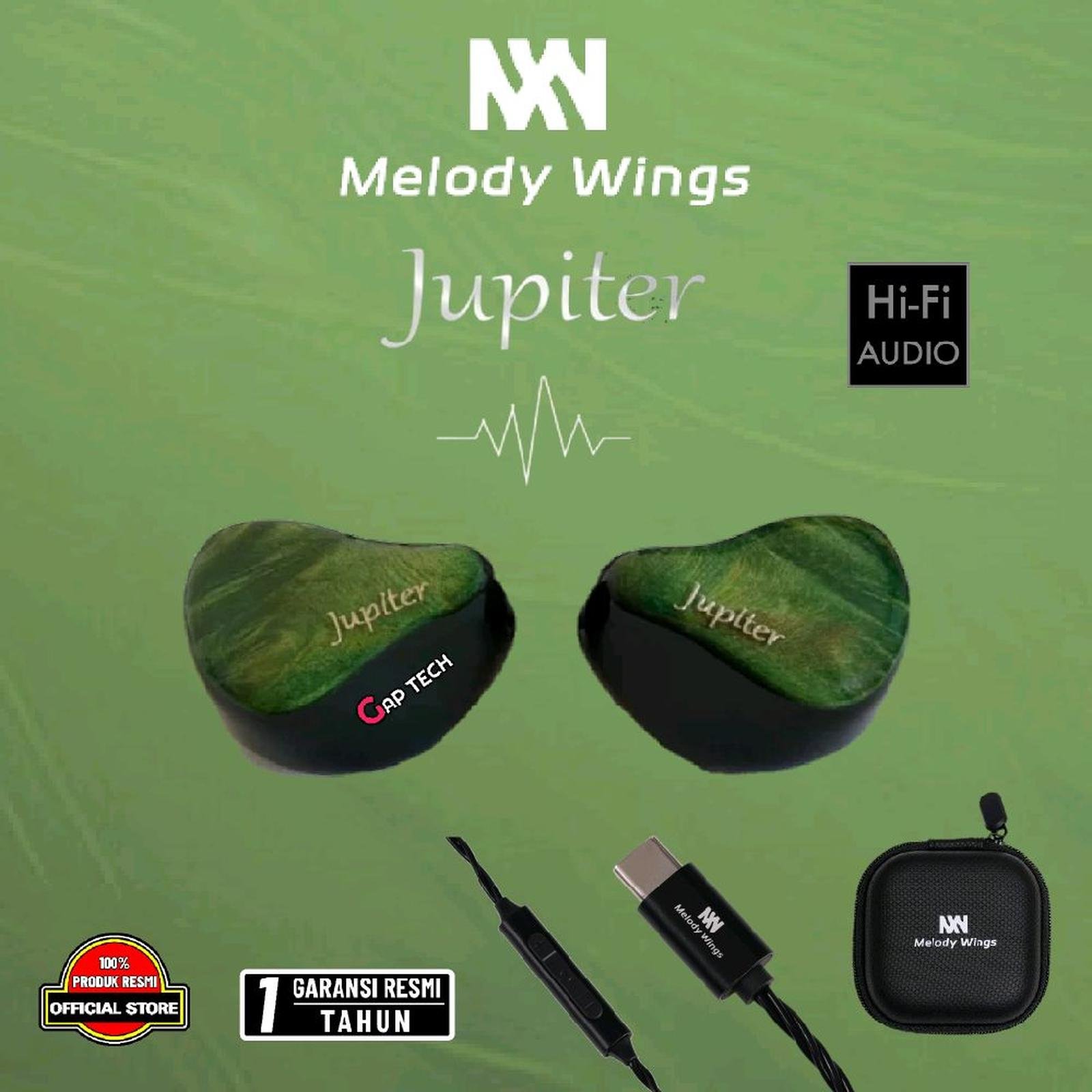 Melody Wings Jupiter Titanium Plated Dynamic Driver In Ear Monitor Earphones / IEM Original
