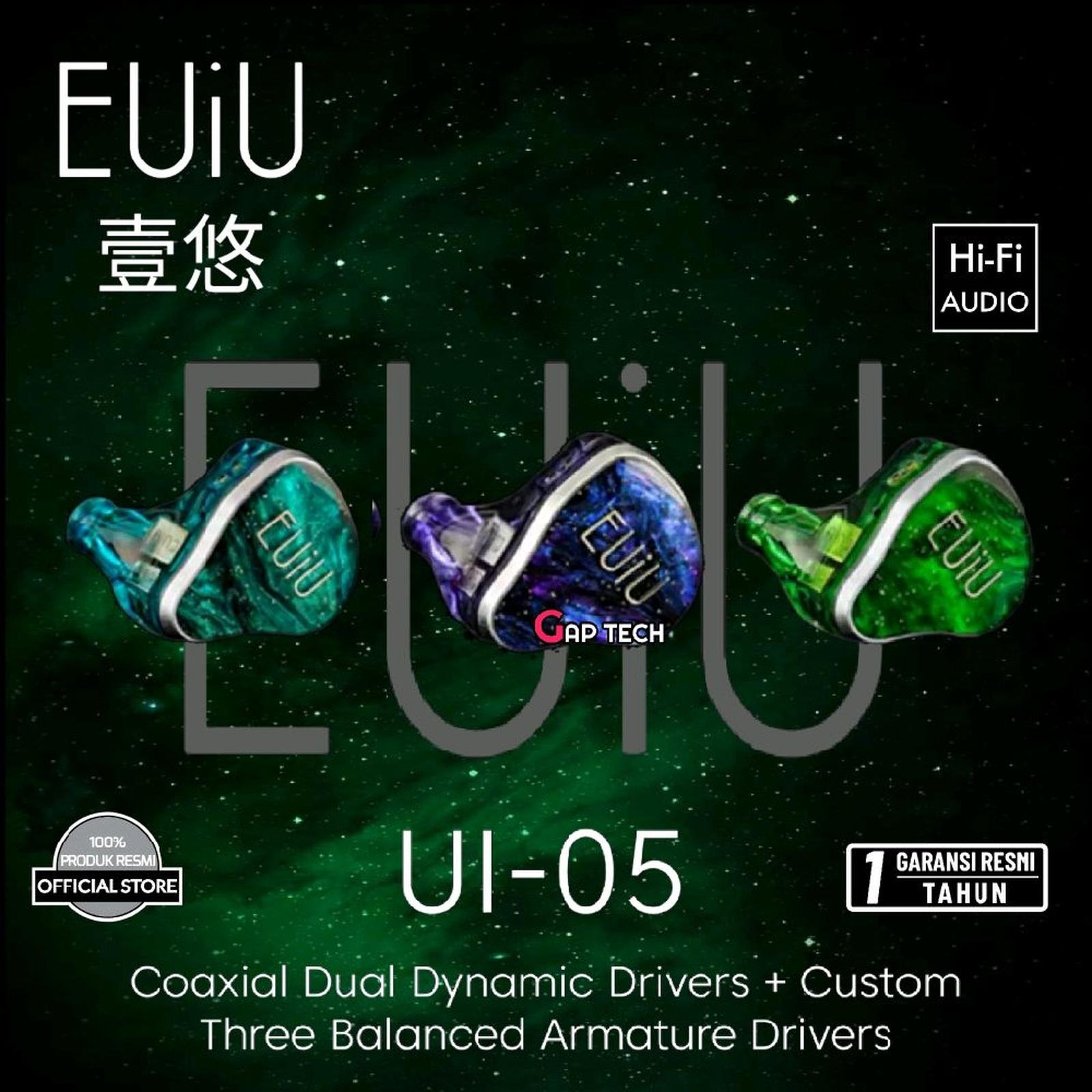 EUiU UI-05 / UI 05 / UI05 Coaxial 2 Dynamic Driver + 3 Balanced Armature Driver Hybrid In Ear Monitor Earphone / IEM Original