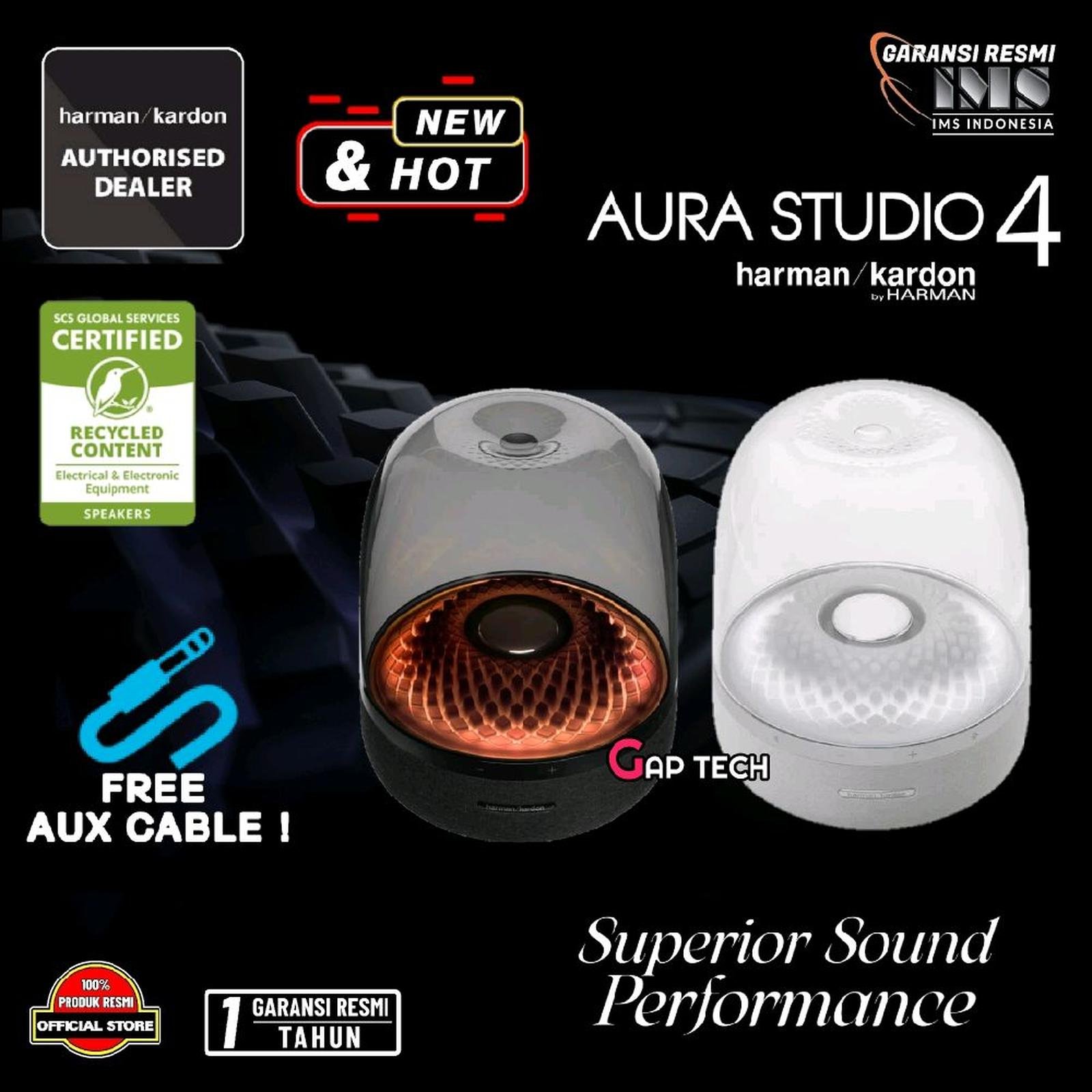 Harman Kardon Aura Studio 4 Successor Aura Studio 3 Bluetooth Home Speaker with Superior Sound Performance Speaker Original
