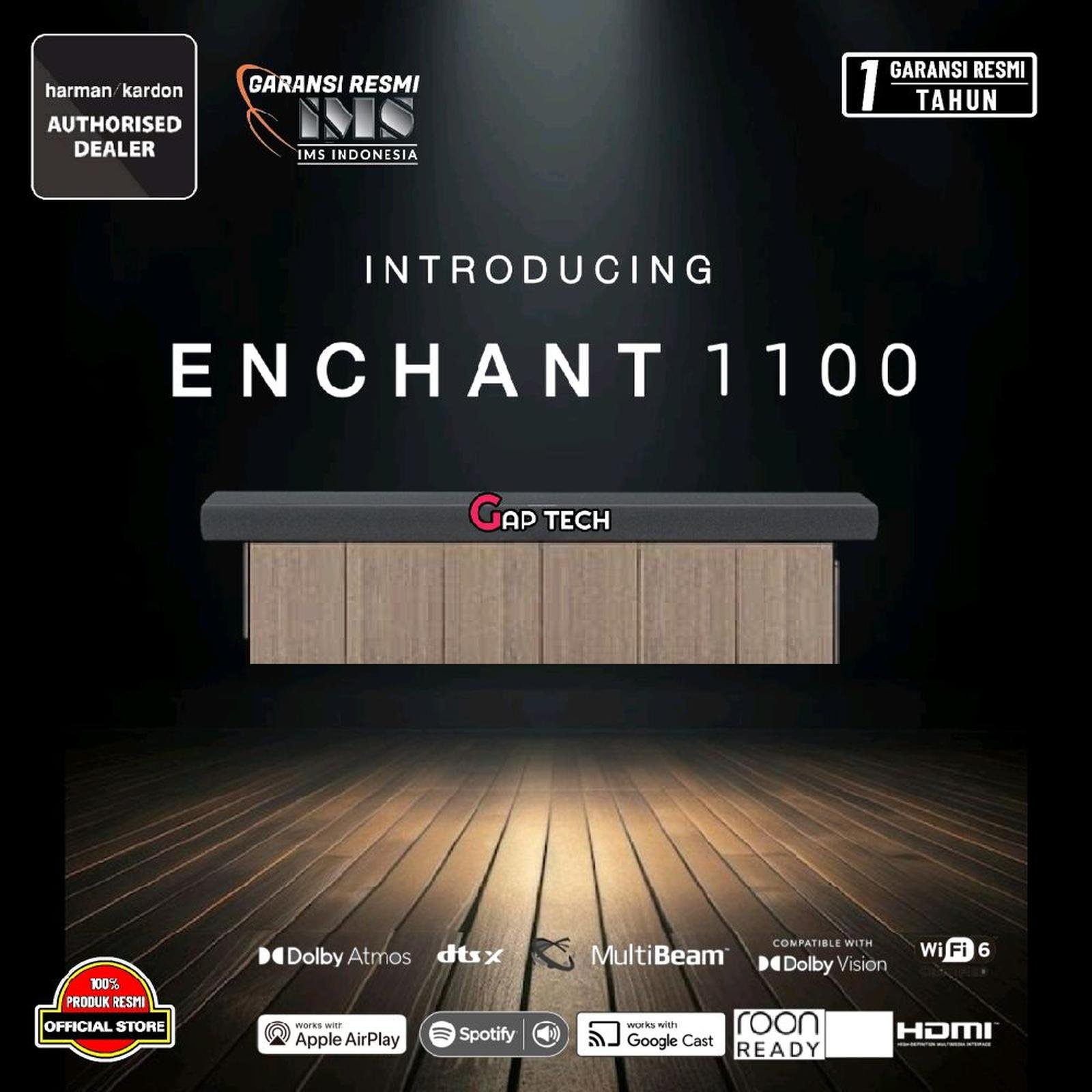 Harman Kardon Enchant 1100 / Enchant1100 Powerful All-In-One Soundbar With 11 Drivers Multibeam True Dolby Atmos Original