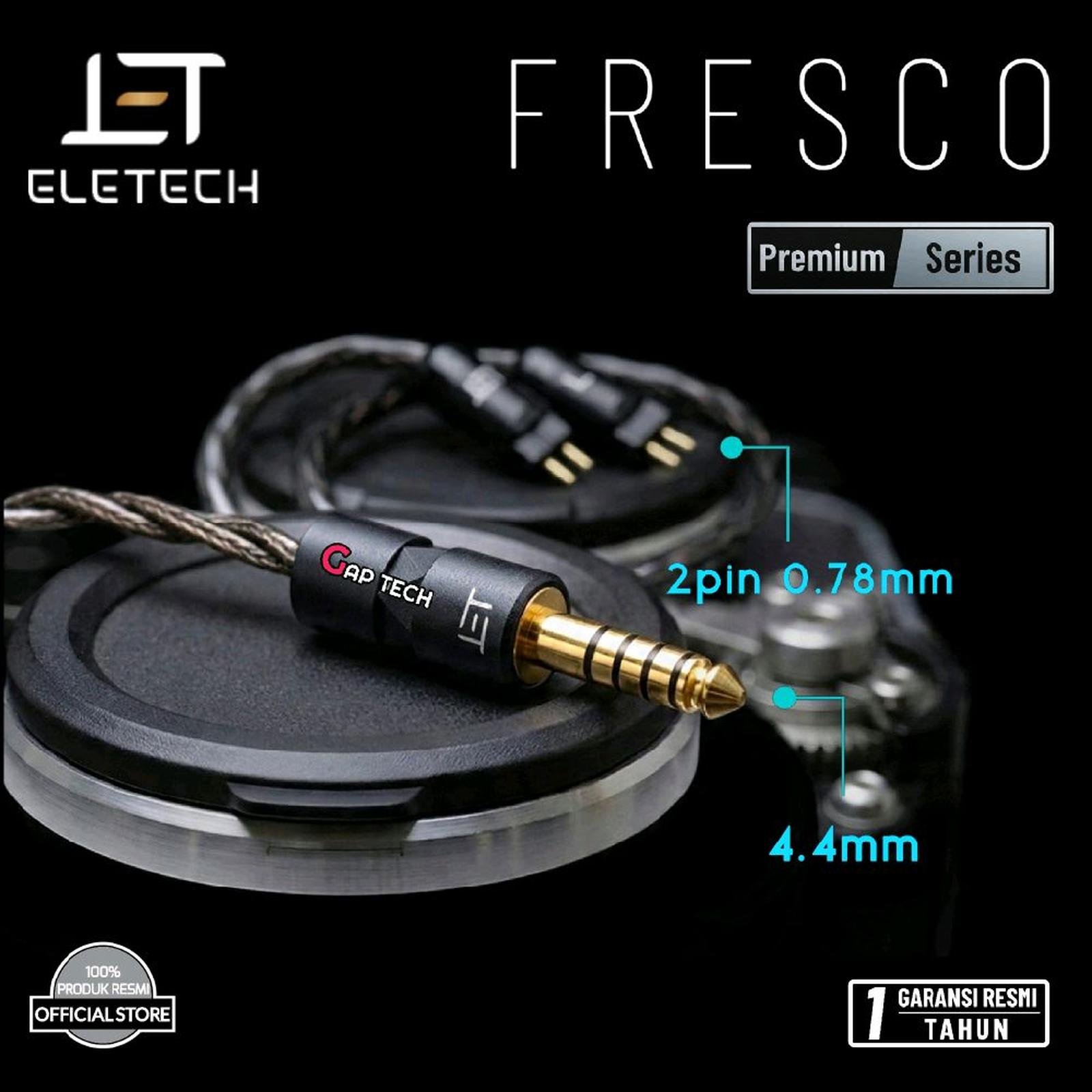 Element Technology/ Eletech Fresco Tin‑Plated Copper Coaxial Hybrid IEM Cable Original