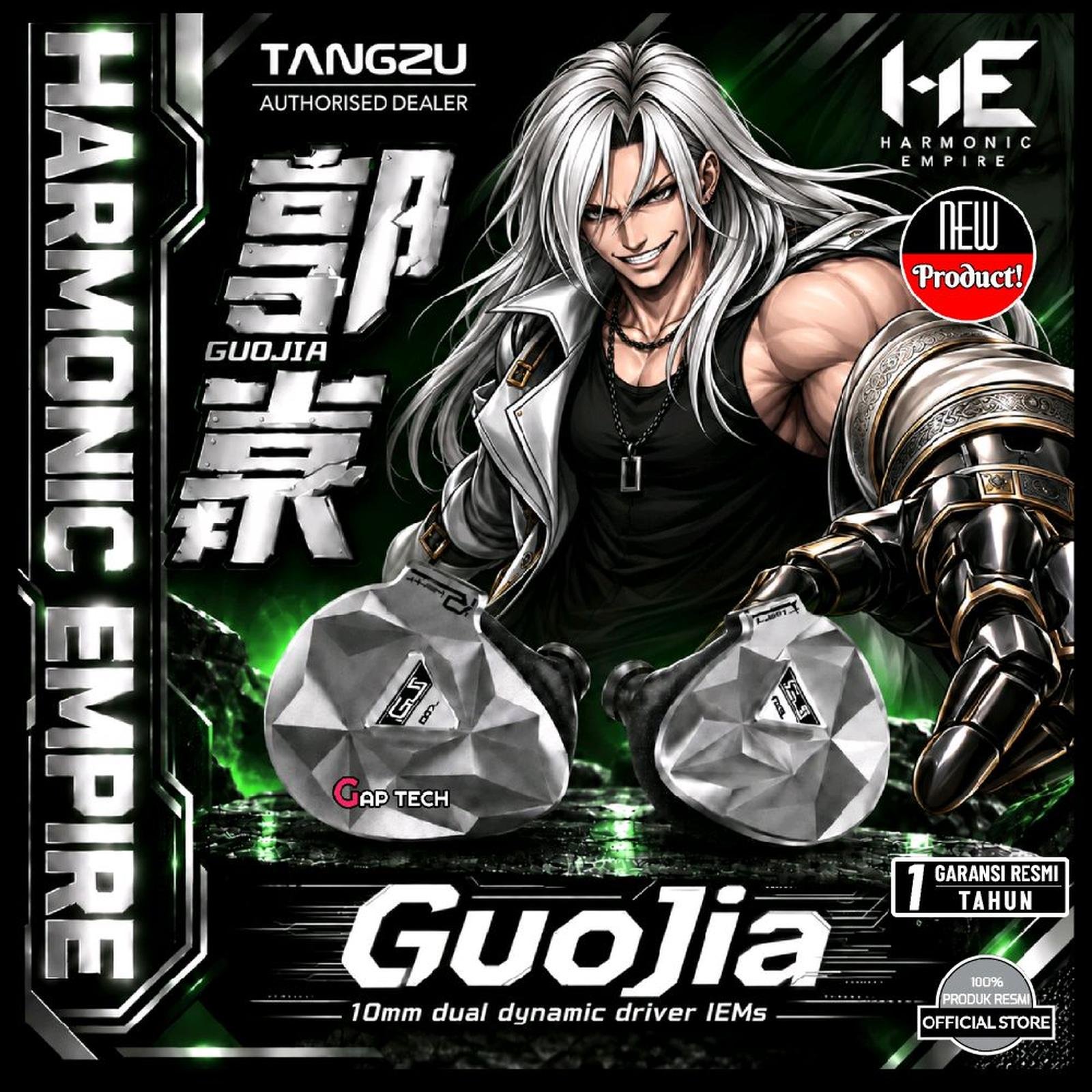Tangzu Harmonic Empire HE GuoJia / Guo Jia 10mm Dual Dynamic Driver In-Ear Monitor Earphones / IEM Original