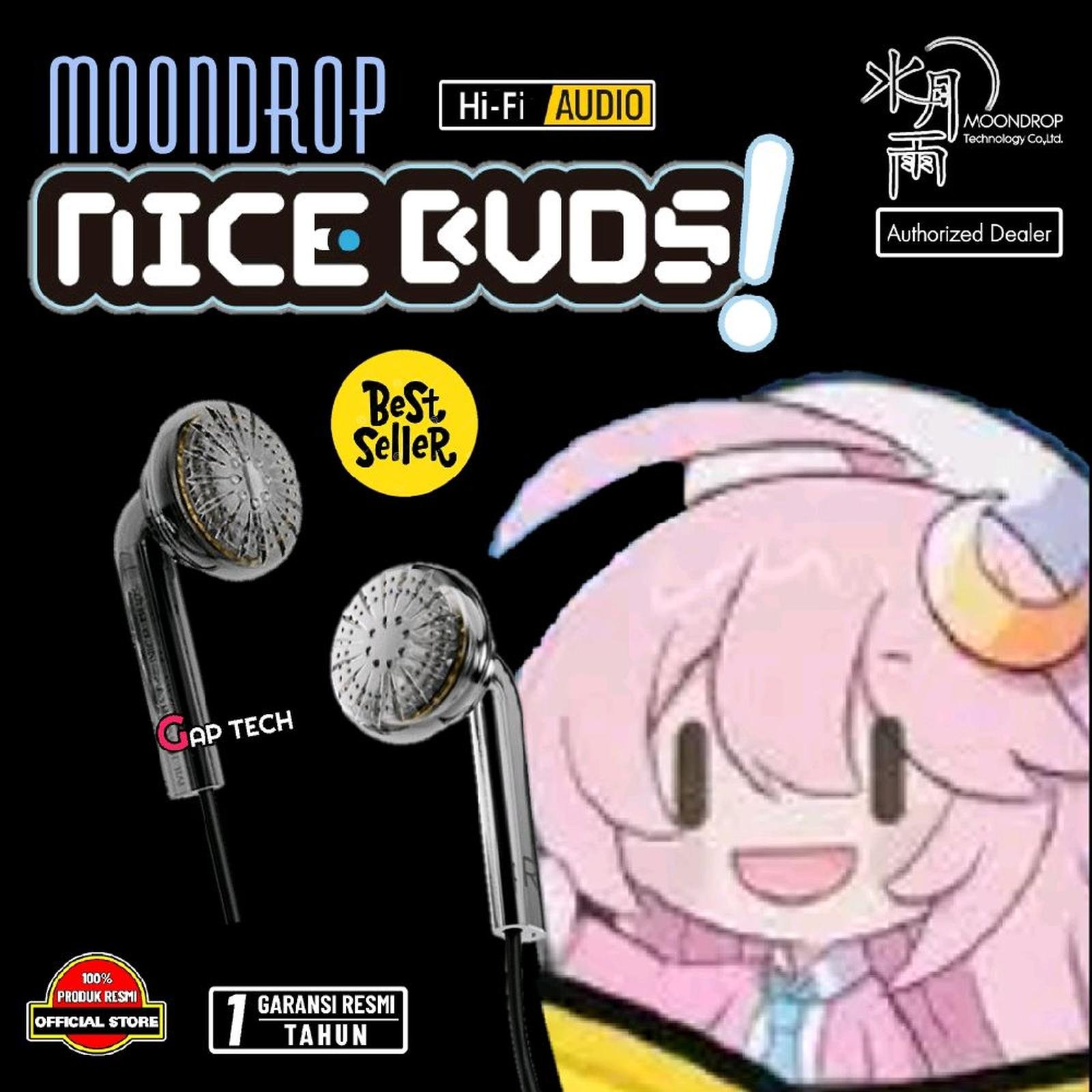 MOONDROP Nice Buds / NiceBuds 15.4mm Neodymium Dynamic Driver In Ear Monitor Earbud Earphone / Headset Original