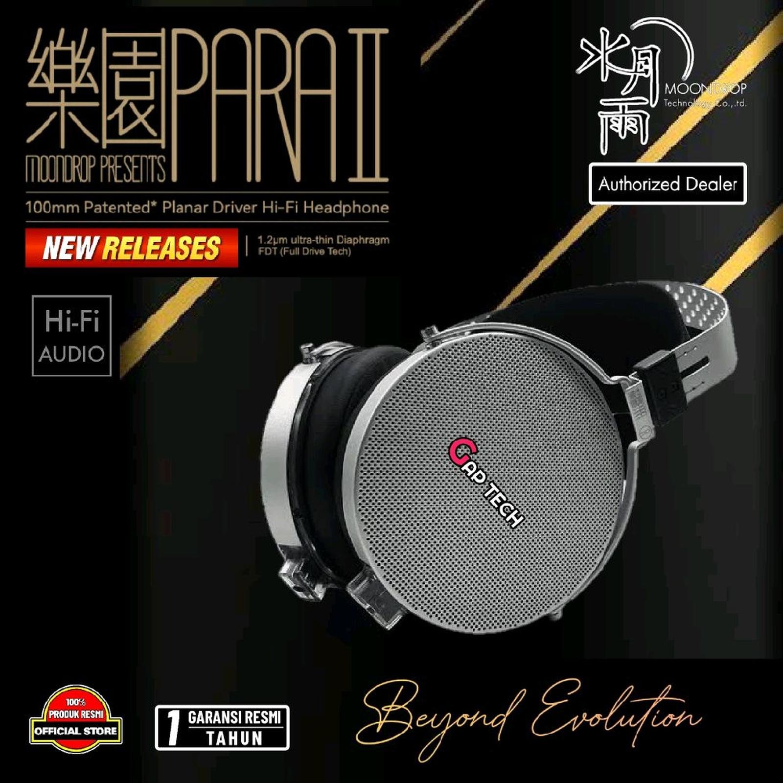 Moondrop Para 2 / Para2 / Para Gen 2 100mm Open Back Planar Driver Hi-Fi Headphone Original