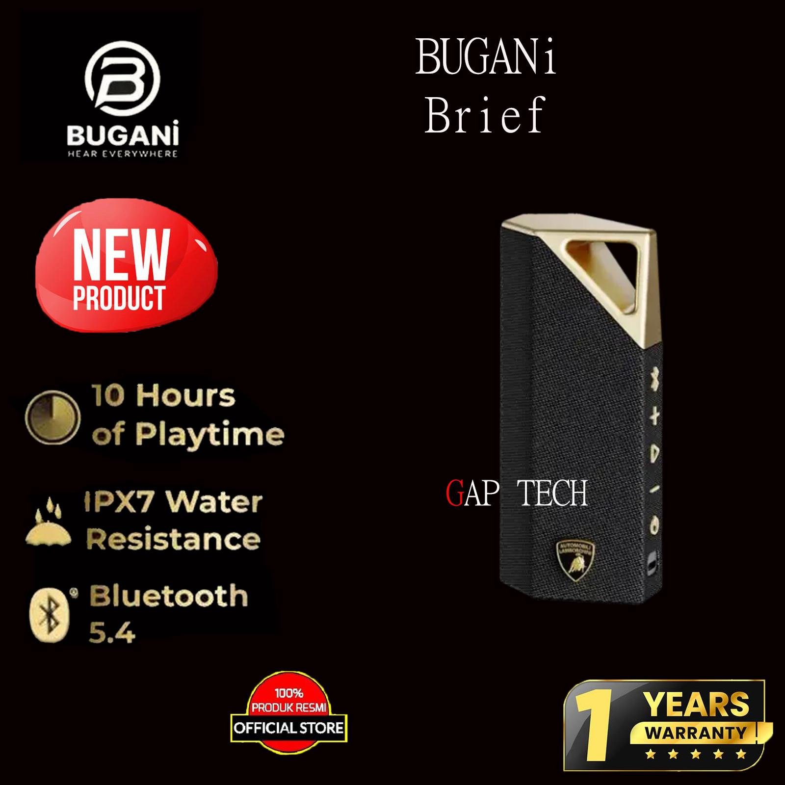 BUGANi Brief Bluetooth Speaker With Powerful Bass and crystal-clear Sound Original