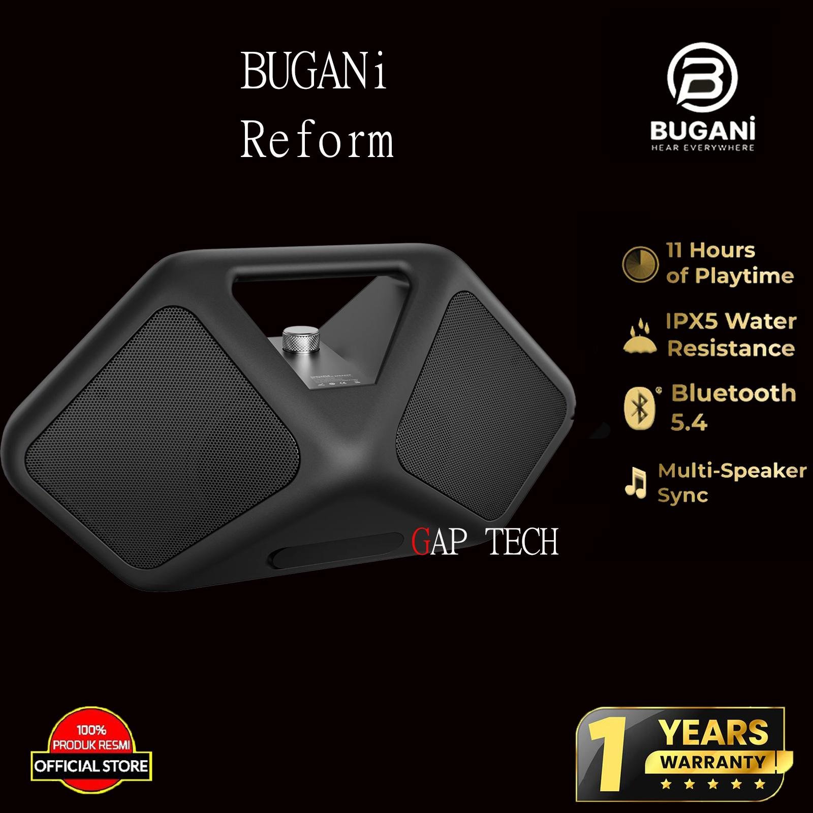 BUGANi Reform Portable Bluetooth Speaker with Atmosphere Lighting Original