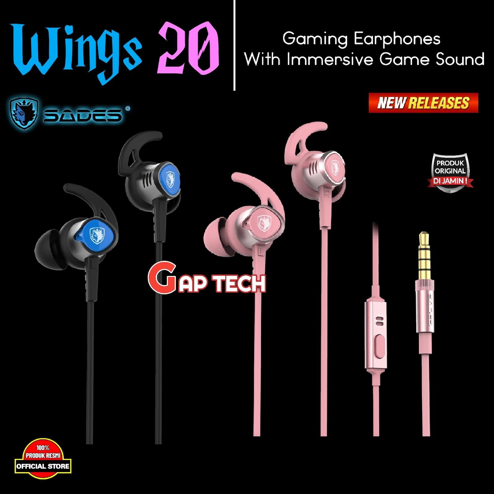 Sades Wings 20 / Wings20 SA 606 Immersive Game Gaming Earphones Original