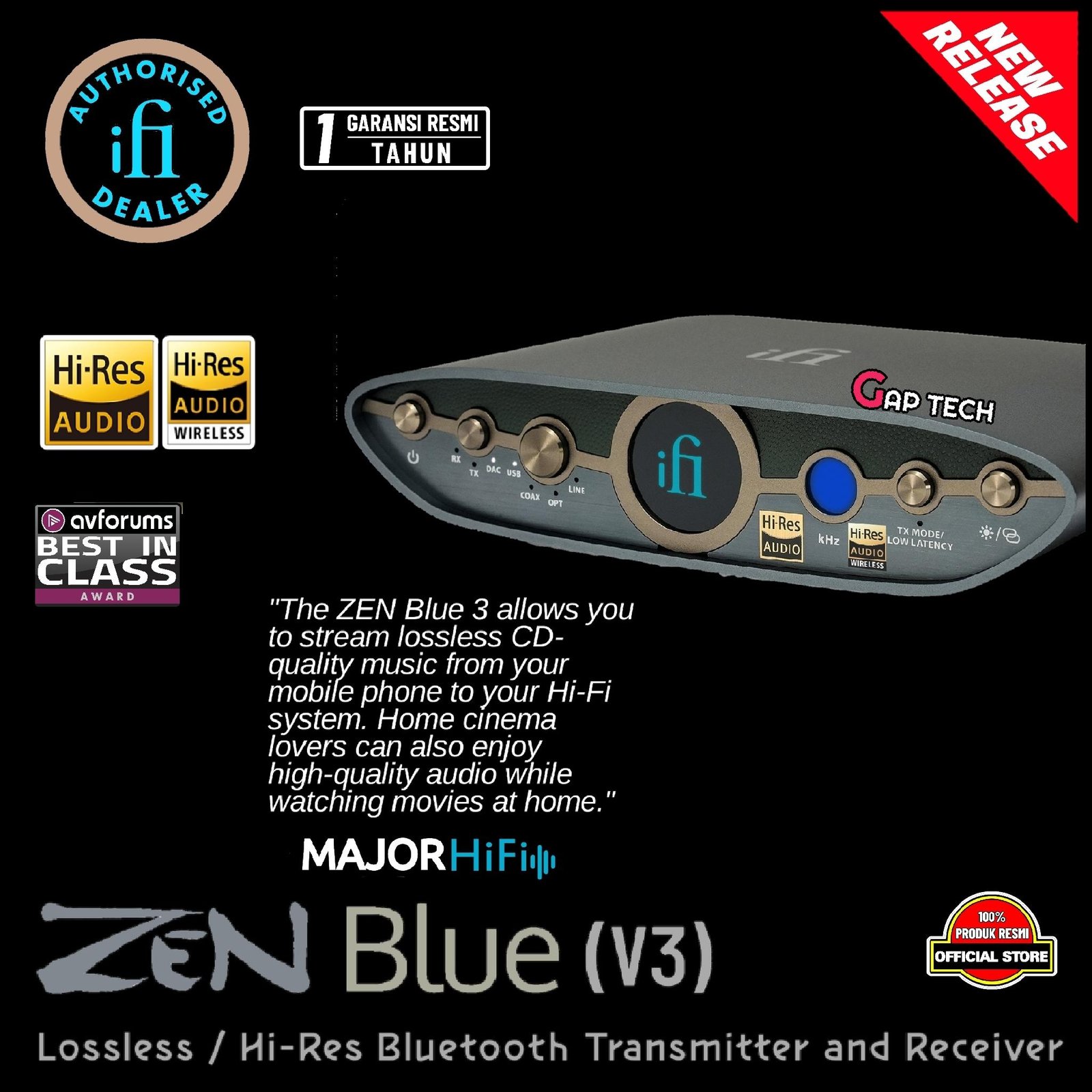 iFi Zen Blue 3 / V3 Hi-Res Lossless Bluetooth DAC and Transmitter / Receiver Original