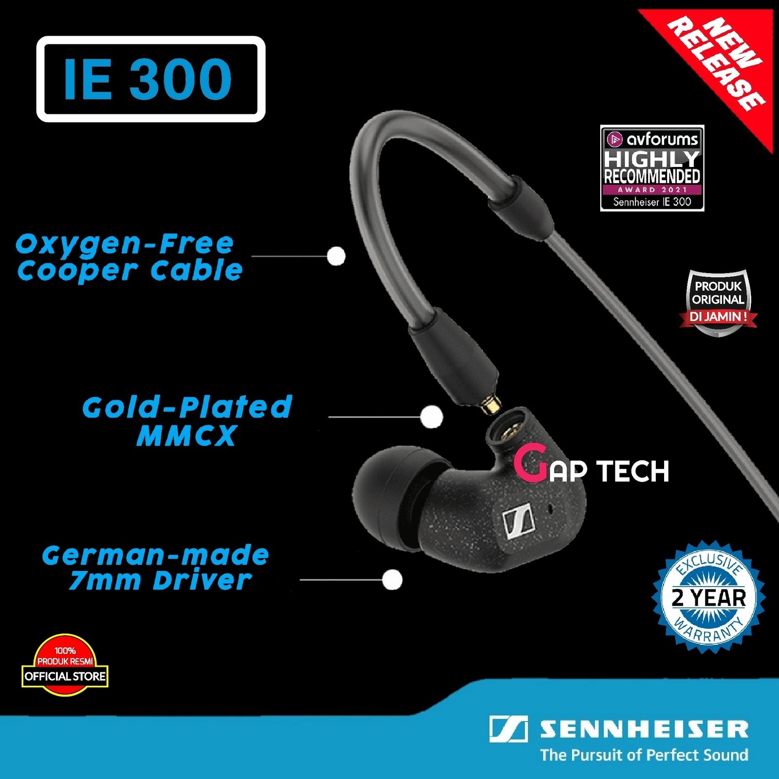 Sennheiser IE 300 / IE300 High-End In-ear Earphones Original