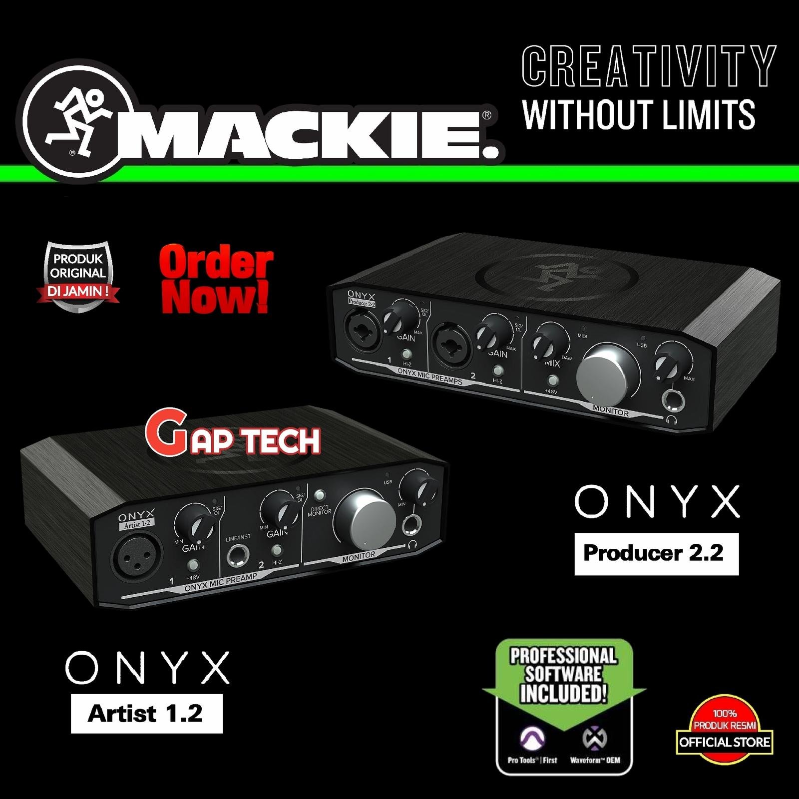 Mackie Onyx Artist 1.2 / Producer 2.2 USB Audio Interface / Soundcard Original