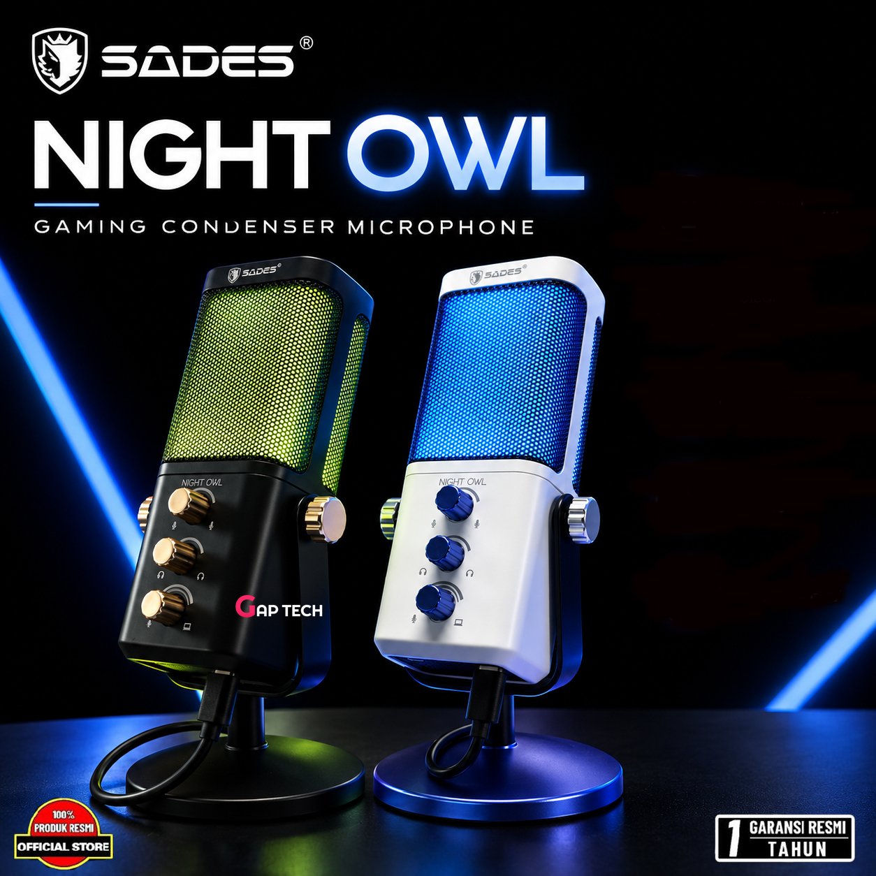 Sades Night Owl USB Condenser Microphone – Gaming & Streaming Original