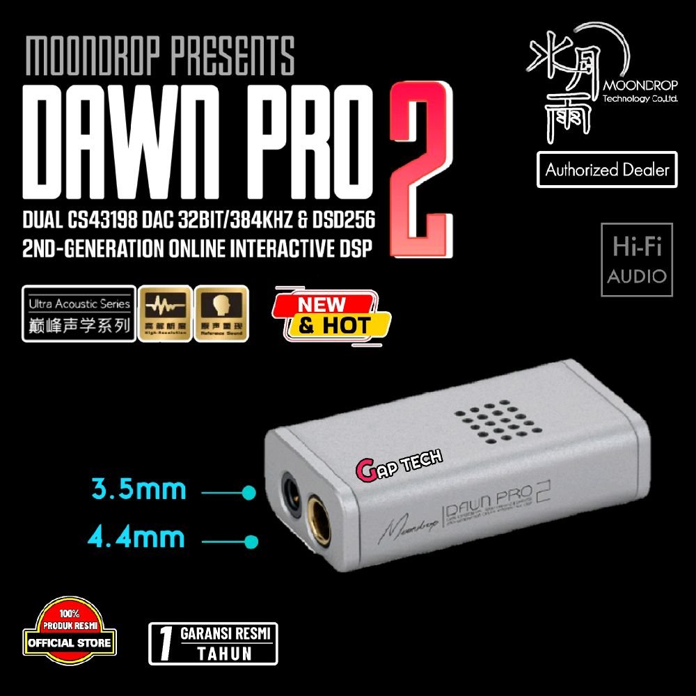 Moondrop Dawn Pro 2 / Dawn Pro2 Dual CS43198 Portable / Dongle USB DAC Amplifier / DAC AMP Original