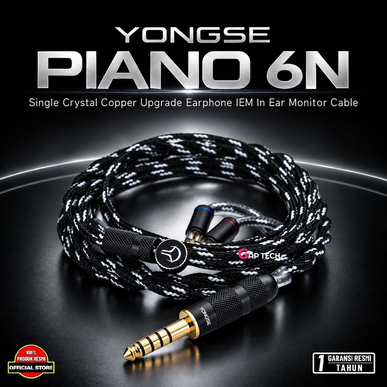 Yongse Piano 6N Single Crystal Copper Upgrade Earphone IEM In Ear Monitor Cable Original