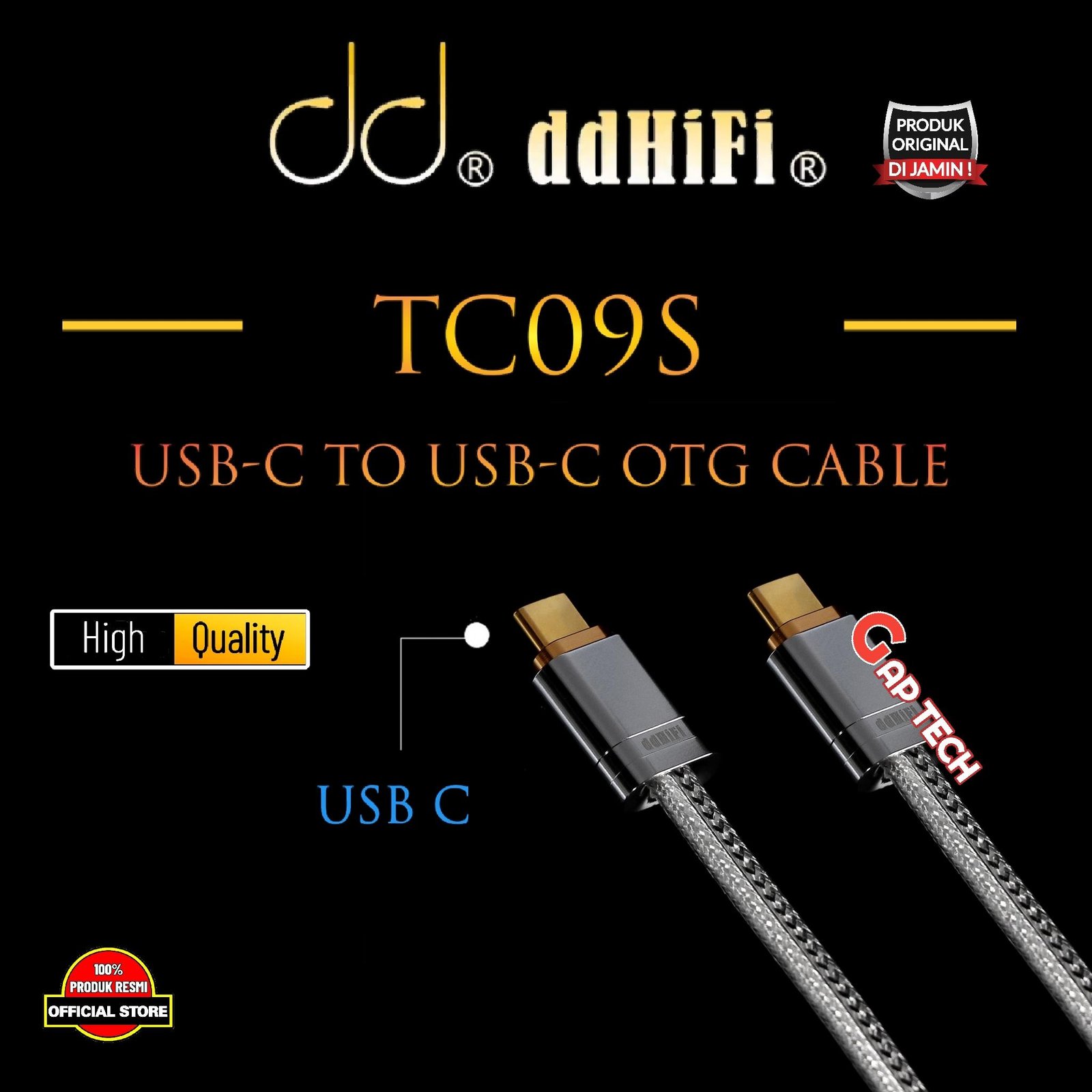 DD DDHIFI TC09S / TC 09S / TC 09 S USB-C to USB-C OTG Cable Original