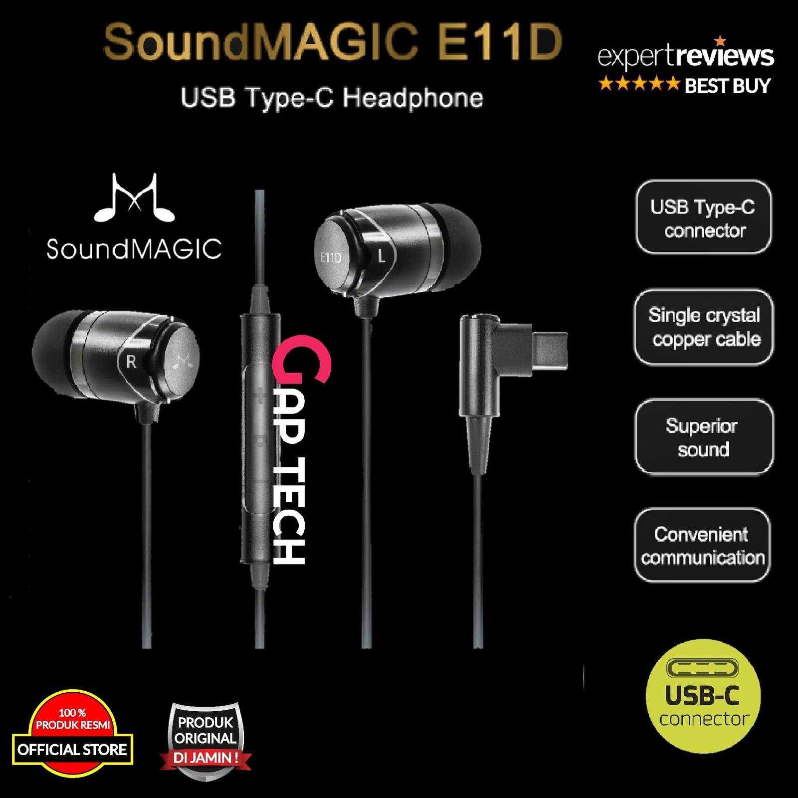 SoundMAGIC E11D / E 11D In Ear Isolating USB-C Earphones with DAC Original