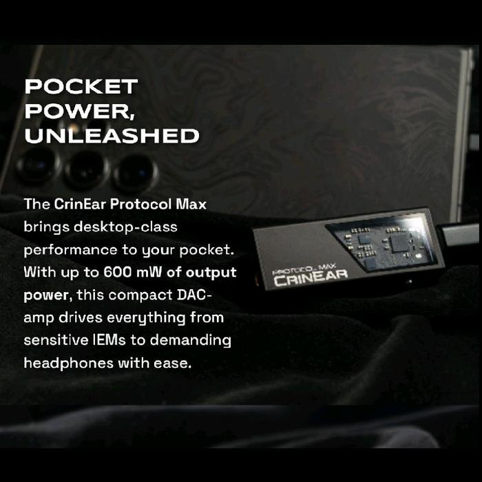Crinear Protocol Max - High Power Portable DAC Amplifier with Dual Cirrus Logic CS43198 / DAC Amp Original