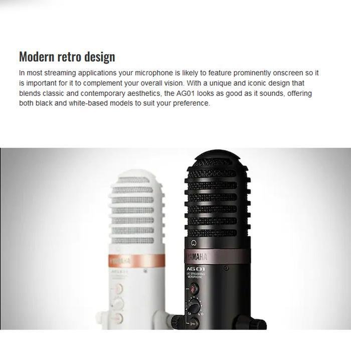 Yamaha AG01 / AG 01 Live Streaming USB Microphone Condenser with integrated high-performance Mixer Original