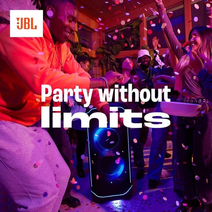 JBL PARTYBOX ULTIMATE Massive Party Speaker with Powerful Sound, Multi-Dimensional Lightshow, and Splashproof Design with 1100w Power Output Speaker Original