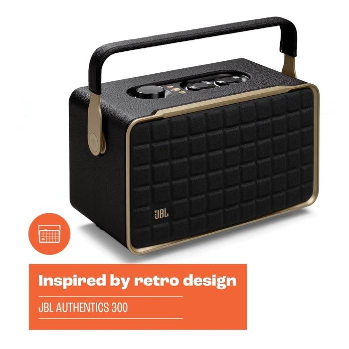 JBL Authentics 300 / Authentics300 / Authentic 300 Portable Smart Home Speaker with Retro Design, Wi-Fi, Bluetooth and Voice Assistants Original