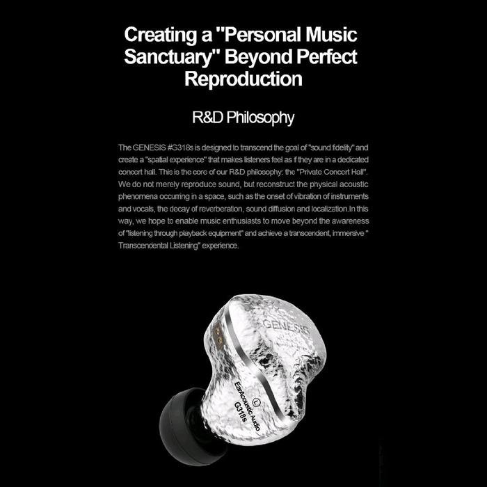 EarAcoustic Audio GENESIS G318s / G318 s / G 318s / G 318 s Hi-Fi 8.3mm Tesla Driver In Ear Monitor Earphone / IEM Original