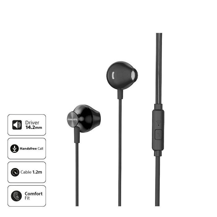 Philips TAUE 101 Earphone With Mic TAUE101 Bass Earbud Original