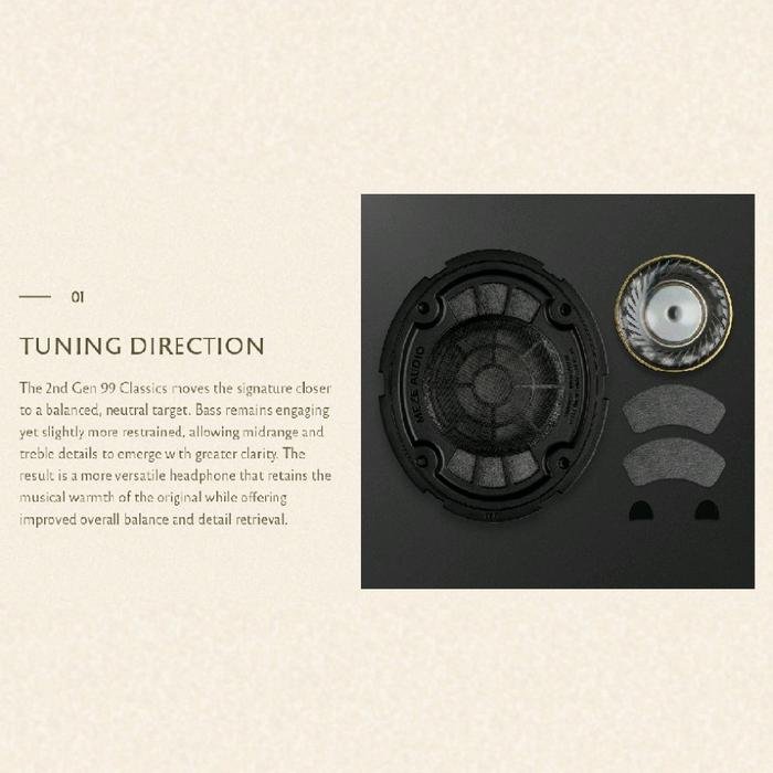 Meze 99 Classics (2nd Gen) / 99 Classics V2 Hi-Fi Closed Back Over Ear Wood Dynamic Headphone Original