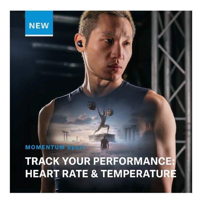 Sennheiser Momentum Sport Crystal-Clear Sound with Adaptive Active Noise Cancellation and A Powerful New Transducer True Wireless Earbuds / TWS Original