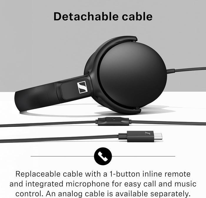 Sennheiser HD400U / HD 400 U / HD400 U Around ear Wired Headphones Type C Original