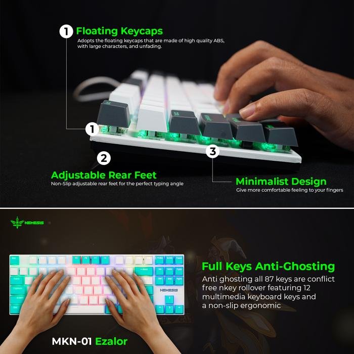 NYK Nemesis MKN-01 / MKN 01 EZALOR 87 Keys Mechanical Gaming Keyboard Original