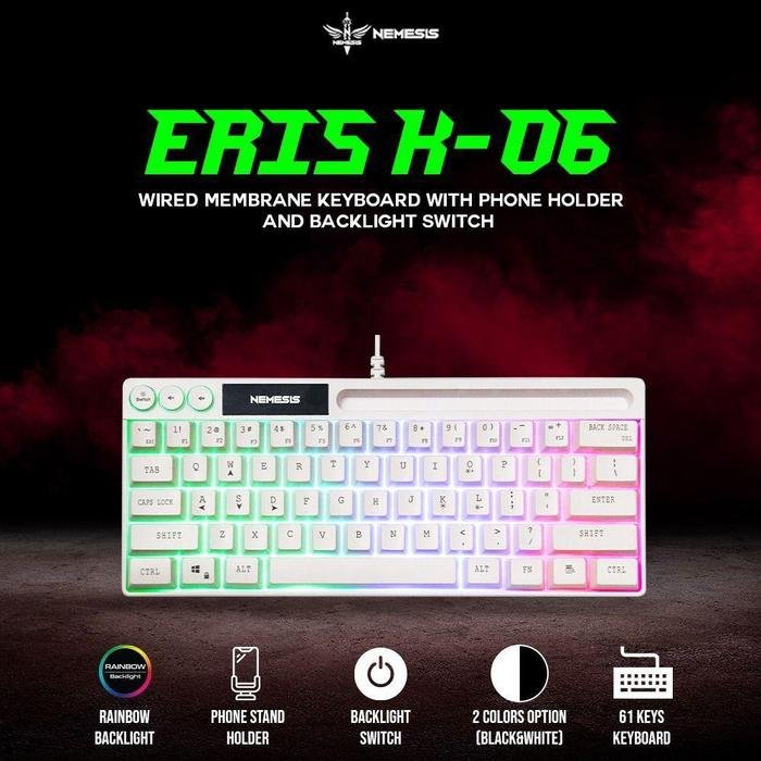 NYK K-06 ERIS Wired Mini Membrane Gaming Keyboard with Phone Holder Original