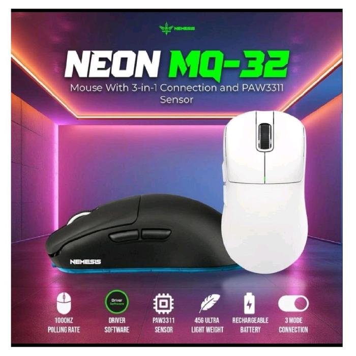 NYK Nemesis Neon / NYK Neon MQ-32 / MQ 32 / MQ32 - 3 in 1 Connection Gaming Mouse Original