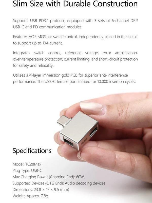 ddHiFi TC28Max USB OTG Adapter with PD Input Original