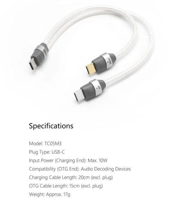 ddHiFi TC05 M3 2-in-1 USB-C Charging & OTG Decoding Cable Original