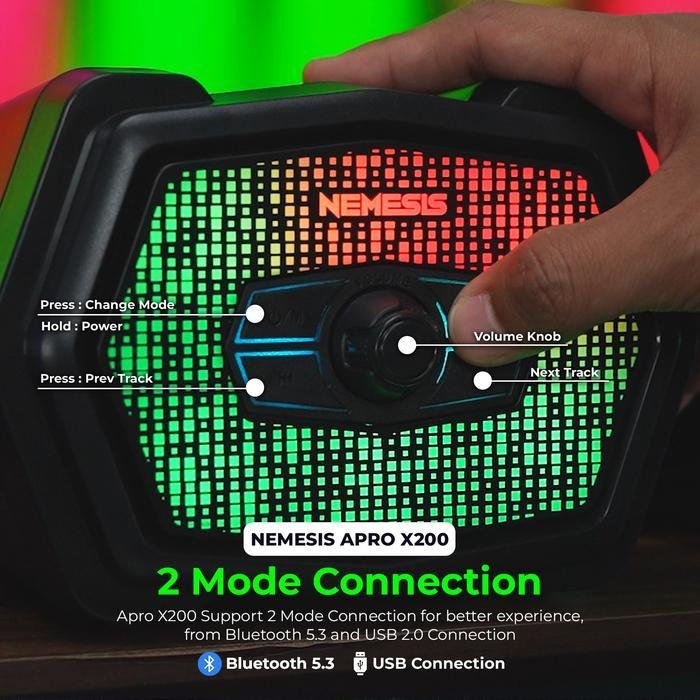 NEMESIS Speaker APRO X200 Subwoofer Multimedia 2.1 Stereo Bass Music Box For PC/Laptop Dual Connection Original