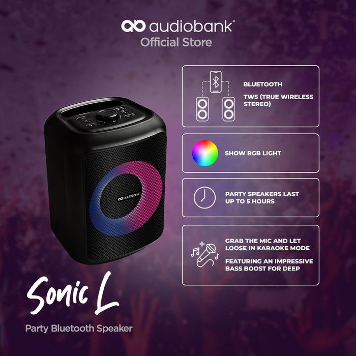 Audiobank Sonic L Portable Bluetooth Party Speaker Original