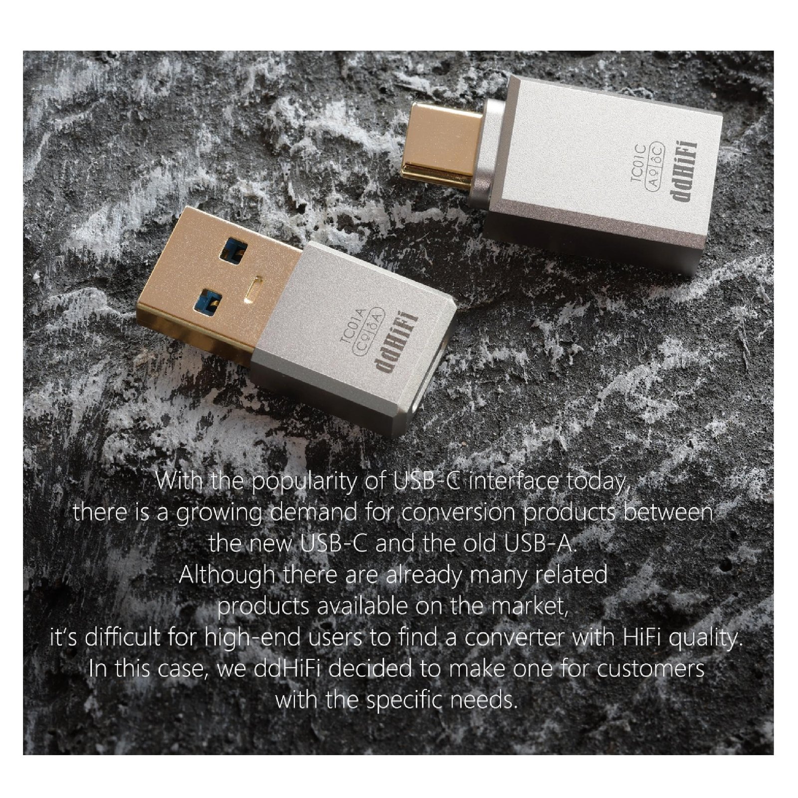 DD DDHIFI TC01A / TC 01A USB-A (Male) to USB-C (Female) Converter Original