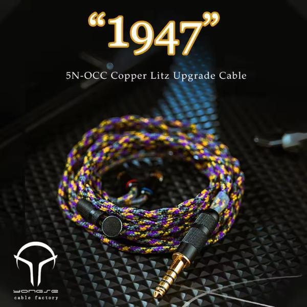 Yongse 1947 Single Crystal Copper Silver Plated Earphones IEM In Ear Monitor Cable Original