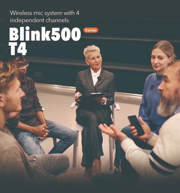 Saramonic Blink 500 T4 Wireless Microphone System with 4 Independent Channels Vlog Livestreaming Original