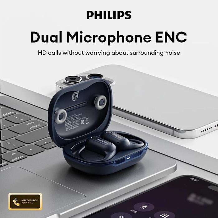 Philips TAT4759 Open-Ear Bluetooth Earphone ANC Active Noise Reduction High Definition Call IPX5 Waterproof Low Delay Long Battery Life Original