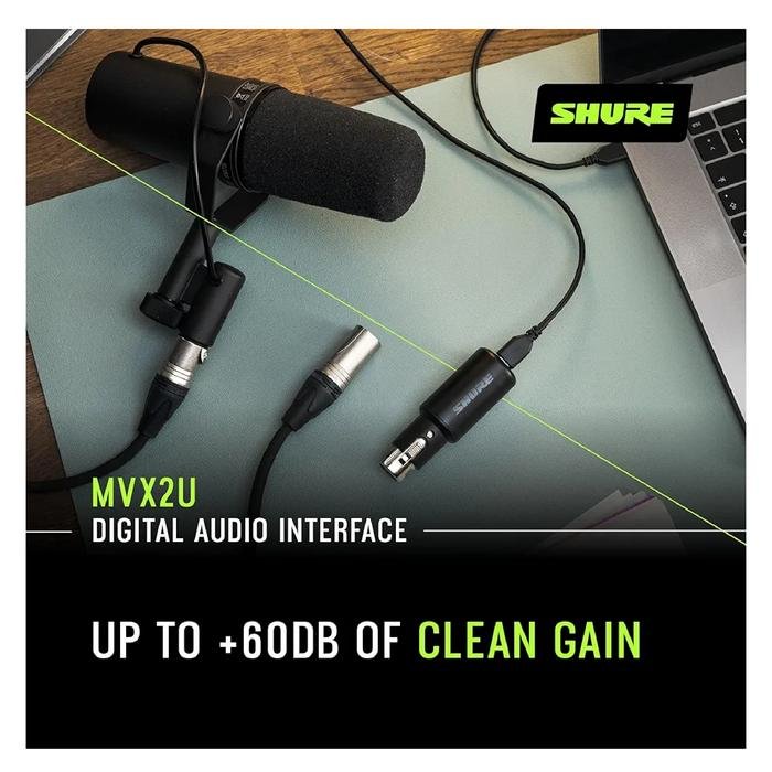 Shure MVX2U / MVX 2U XLR to USB Digital Audio Interface / Soundcard Original