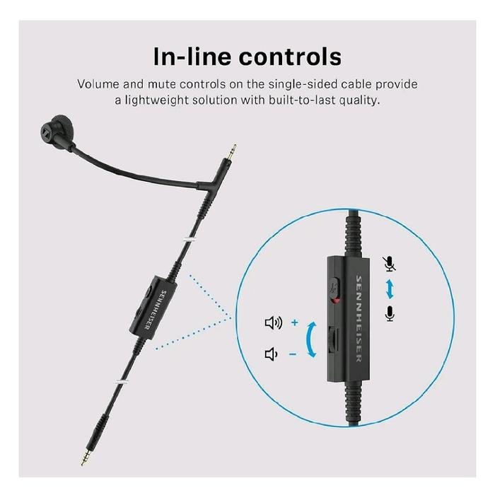 Sennheiser HD 500 BAM / HD500 BAM / HD500BAM - Plug-in Boom Arm Mic for Gaming Microphone Made for Sennheiser HD 505 Copper / HD 518 / HD 550 / HD 558 / HD 559 / HD 560S / HD 569 / HD 579 / HD 598 / HD 599/ HD 599 SE / HD 620S Microphone Original