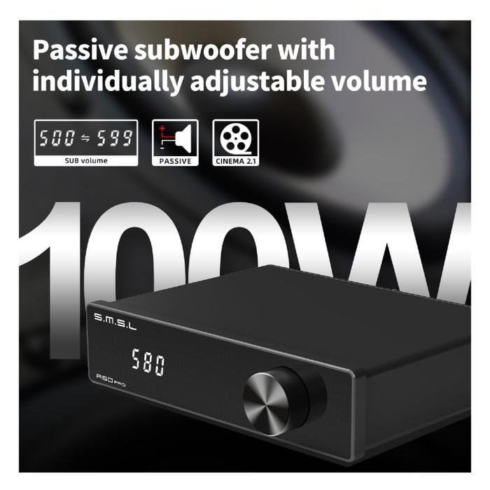 SMSL A50 Pro / A50Pro / A 50 Pro / A-50 Pro Hi-Res 2.1 Channel Power Amplifiers with Dual MA12070P Original