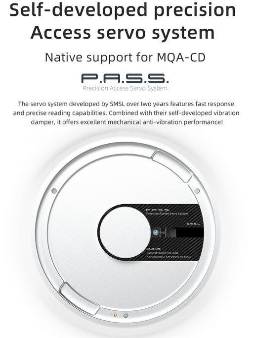 SMSL PL200T MQA-CD Digital CD Player with Clock Input USB Digital Interface Original