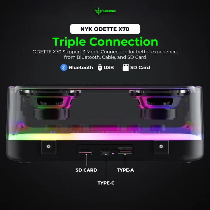NYK Odette X70 Gaming RGB Portable Speaker & Mechanical Controller Original